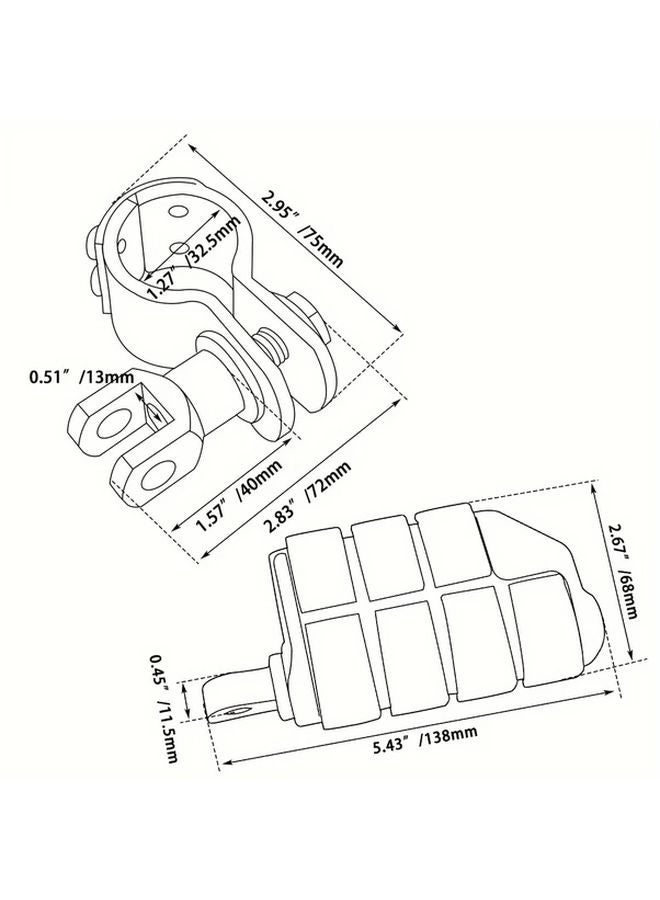 Chrome B Motorcycle Foot Pegs Short Highway Footrests Durable Plastic For Electra Road King Street Glide - Image 4